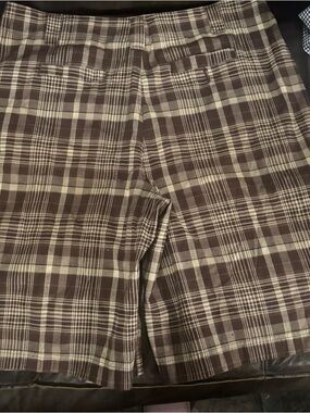 $12/ EACH  Men's Plaid Flat Front Shorts - Brown/Cream